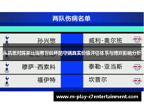 从凯恩对阵莱比锡看世俱杯防守端真实价值评估体系与博弈影响分析 从凯恩对阵莱比锡看世俱杯防守端真实价值评估体系与博弈影响分析